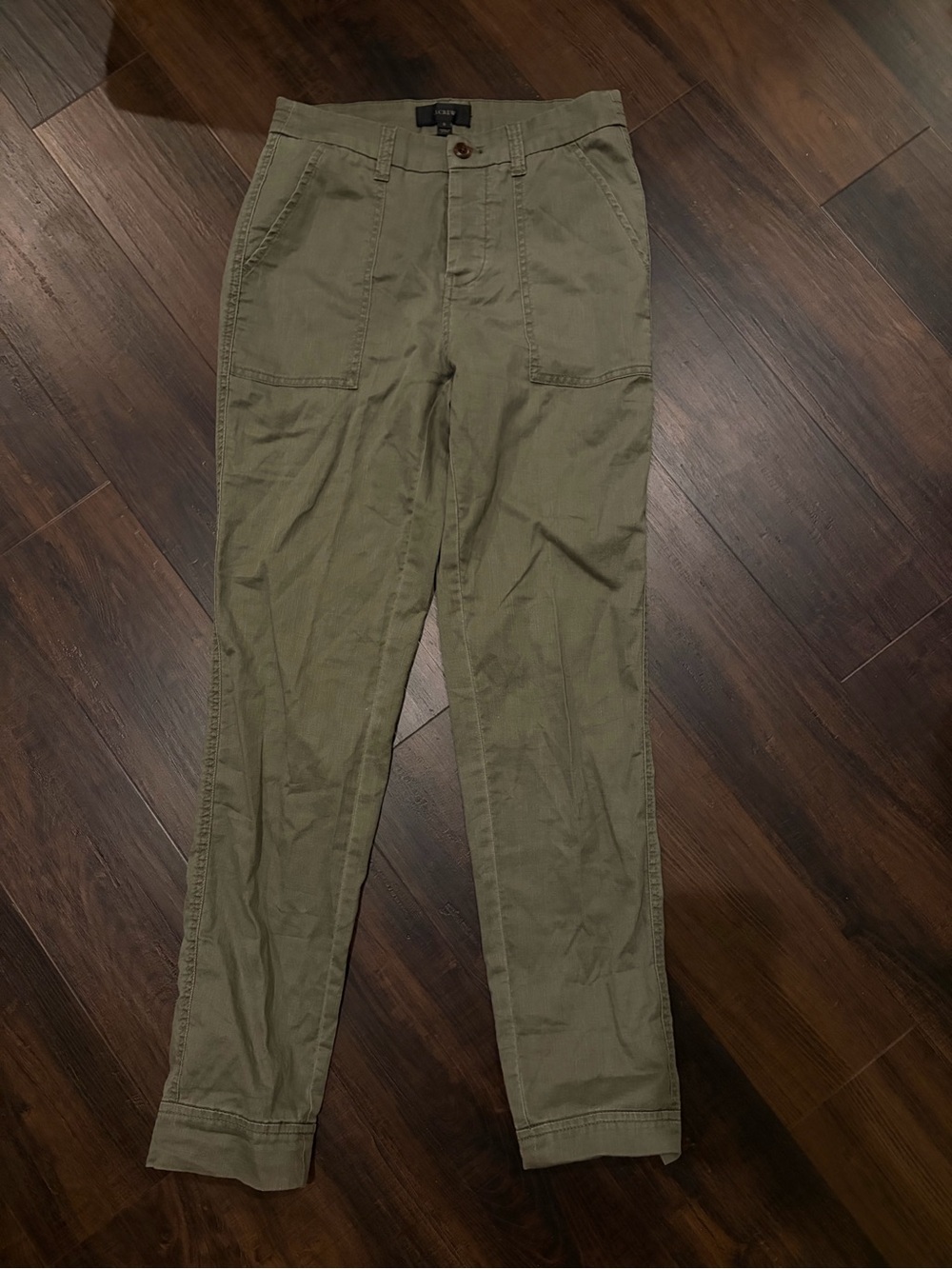 J.Crew Straight Leg Fatigue Pants Olive Green 0